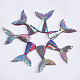 樹脂カボション  人魚の尾の形  カラフル  39.5x28x4mm X-CRES-T012-06E-1