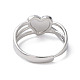 304 anillos ajustables de corazón hueco de acero inoxidable. RJEW-D006-22P-3