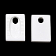 オペーク樹脂カボション  長方形しゃがむトイレ  ホワイト  25.8x18.4x6mm RESI-A024-01-3
