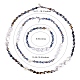 3 Stück natürliche Muschel- und Kunststoffperlen-Blumen- und Glasperlen-Halsketten und Stretch-Armband-Set SJEW-SW00010-01-2