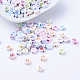 Craft Style Mixed Color Chunky Letter Acrylic Flat Round Beads for Kids Jewelry X-MACR-R481-M-1