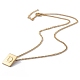 Ожерелье с прямоугольной подвеской из титановой стали для мужчин и женщин NJEW-E090-01G-04-2