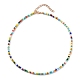 Colliers de perles de graines de verre de couleurs opaques rondes arc-en-ciel NJEW-JN03362-02-1