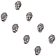 Unicraftale 6pcs testa di buddha perline in acciaio inossidabile perline argento antico perline distanziatore perline 3mm foro perline sciolte in metallo perline braccialetto per creazione di gioielli STAS-UN0007-10AS-1