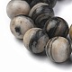 Natürliche schwarze Seide Stein / Netstone Runde Perlen Stränge G-N0148-03-12mm-2