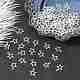チベット風合金チャーム  スター  銀色のメッキ  鉛フリー＆カドミウムフリー  14.5x12x1mm  穴：2mm K0PGH021-3