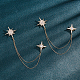 Nbeads 2pcs estrella con borla cadena broche pin JEWB-NB0001-12-6