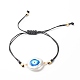 3D Printed Evil Eye ABS Plastic Imitation Pearl Braided Bead Bracelets BJEW-JB06672-02-1