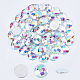 FINGERINSPIRE 70 Pcs 25mm Large Flat Back Round Acrylic Rhinestone Gems with Container Clear AB Color Circle Crystals Bling Jewels Acrylic Jewels Embelishments for Costume Making Cosplay Crafts OACR-FG0001-03-4