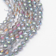 Chapelets de perles en verre électroplaqué EGLA-R041-12mm-01-1
