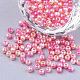 Perles en plastique imitation perles arc-en-abs OACR-Q174-3mm-04-1