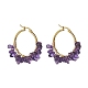 Natural Gemstone Hoop Earrings EJEW-JE05173-2