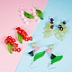 SUNNYCLUE 1 Box DIY 12 Pairs Frosted Mixed Acrylic Lily Flower Leaf Drop Dangle Earring Making Kits with 160pcs Acrylic Flower Beads & 30pcs Maple Leaf Charm Pendants & 24pcs Nick Free Earring Hooks DIY-SC0004-44S-6