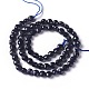 Chapelets de perles en pierre d'or bleue synthétique G-L493-22A-3