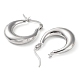 Rhodium Plated 925 Sterling Silver Chunky Hoop Earrings EJEW-K258-01A-P-2