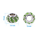 NBEADS Nice 304 Stainless Steel Polymer Clay Pave Two Tone Rhinestone European Beads CPDL-NB0001-04-2