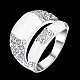 女性のための二重ループスズ合金チェコラインストーンパーティー指輪  エナメル  プラチナ  サイズ6  16.5mm RJEW-BB15389-6P-2