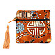 Sacchetto regalo sacchetto di gioielli con cerniera nappa broccato cinese ABAG-F005-04-2