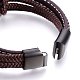 Braided Leather Cord Multi-strand Bracelets BJEW-F349-12B-02-4