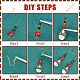 SUNNYCLUE 1 Box DIY 10 Pairs Christmas Charms Enamel Snowman Charm Earrings Making Starter Kit Red Green Rondelle Beads Christmas Tree Jingle Bell Charm Santa Claus Charms for Jewelry Making Kits DIY-SC0021-83-6