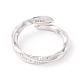 Time's Silence Rhodium Plated 925 Sterling Silver Cuff Ring RJEW-Z011-03P-2