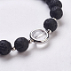 Bracelets extensibles en pierre de lave naturelle et cristal BJEW-K160-02P-2