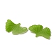 不透明樹脂ペンダント  イチョウ葉  芝生の緑  21.5x29x2mm  穴：1mm RESI-L035-08-3