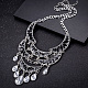 Fashion Women Jewelry Zinc Alloy Glass Rhinestone teardrop NJEW-BB15095-B-9