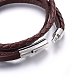 Leather Cord Wrap Bracelets BJEW-G603-34P-3