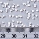 11/0グレードのベーキングペイントガラスシードビーズ  シリンダー  均一なシードビーズサイズ  不透明色の光沢  フローラルホワイト  1.5x1mm程度  穴：0.5mm  約20000個/袋 SEED-S030-1142-4