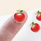 Sunnyclue 1 Box 50 Stück Emaille roter Apfel Charms Legierungs-Charms glückliche Fruchtform baumelnde Anhänger für die Schmuckherstellung ENAM-SC0002-23-3