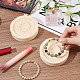 FINGERINSPIRE 2PCS Round Wood Bracelet Display Holder (3.7x0.8 inch) Wheat Color Jewelry Tray Flat Bracelet Display Stand Ring Holder BDIS-WH0003-19-3