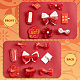Chinese New Year Bowknot Flower Cloth Alligator Hair Clips Set OHAR-WH0021-31A-4