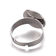 Adjustable 304 Stainless Steel Finger Rings Components X-STAS-E482-19P-2