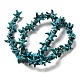 Brins de perles synthétiques teintes en turquoise G-P507-04A-3