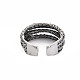 Мужское тройное кольцо из легкого сплава с открытой манжетой RJEW-N029-091-2