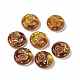 Golden Metal Enlaced Acrylic Beads OACR-H019-07-1