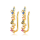 925 Sterling Silver Micro Pave Clear Cubic Zirconia Rainbow Climber Earrings GI0363-1-1