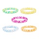 Bracelet extensible en perles rondes en acrylique de couleur bonbon de 10 mm pour femme BJEW-JB07585-1