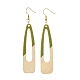 Two Tone Resin & Wood Dangle Earrings EJEW-JE05508-04-1
