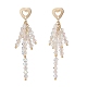 Boucles d'oreilles pendantes à pampilles en perles de verre transparent EJEW-TA00160-1