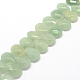 Faceted Teardrop Natural Green Aventurine Beads Strands G-Q445-10-1