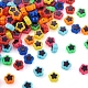 Pandahall 420Pcs 7 Colors Plating Opaque Acrylic Beads OACR-TA0001-14-2