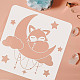 FINGERINSPIRE Moon Fox Stencil 30x30cm Large Cute Animals Stencil Fox Sleeping On The Moon Reusable Stars Clouds Pendants Craft Stencils for Painting on Wood Wall Fabric Home Decor DIY-WH0172-933-3