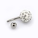 316L Stainless Steel Polymer Clay Rhinestone Belly Rings AJEW-P005-02-3