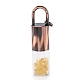 ガラスローラーボトル  天然シトリンローラーボールとチップ付き  エッセンシャルオイルの香水瓶  赤銅真鍮のボトルキャップ  62.5x16mm  穴：10x14mm  丸カン：8x1ミリ G-F701-01D-1