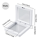 SUPERFINDINGS 10 Sets of 5.5cm White Plastic Picture Display Stand Floating 3D Hanging Frame for Challenge Coins AA Lockets Jewellery Brooch Necklaces Bracelets ODIS-FH0001-01A-02-2