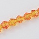 Perles orange toupies de fils de verre X-GLAA-S026-6mm-12-1