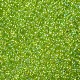 12/0グレードの丸いガラスシードビーズ  透明色の虹  緑黄  12/0  2x1.5mm  穴：0.9mm  約3333個/50g X-SEED-Q010-F548-2