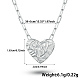 Collane con ciondolo a forma di graffetta in argento sterling placcato rodio con cuore da donna UH9338-3-1